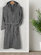 Lino Home Erasia Bathrobe with Hood Dark Grey 600gr/m²