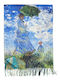Sequoia Women's Double-sided Pasmina Claude Monet Frau mit einem Sonnenschirm multi Farbe