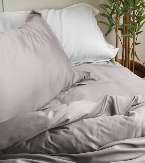 Palamaiki Nature Σετ Σεντόνια Υπέρδιπλα 250x270εκ. Grey (4τμχ)