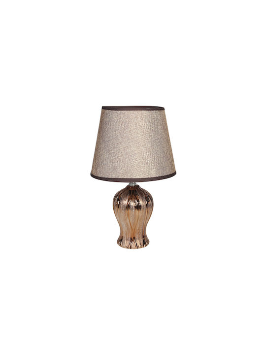 Keskor Ceramic Table Lamp for E14 Fitting with Bronze Shade and Base