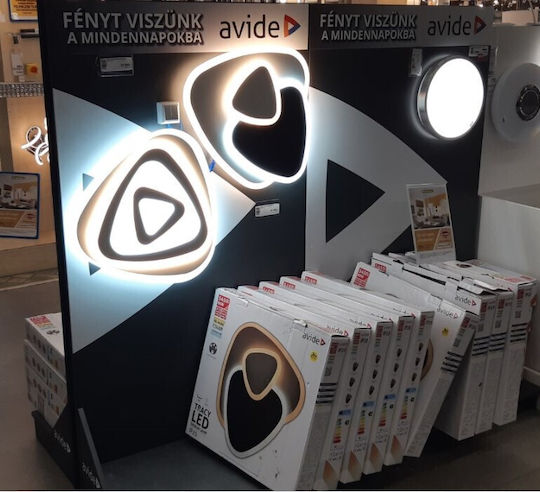 Avide Oyster Big Display Πλαφονιέρα Οροφής Πολύχρωμη με Ενσωματωμένο LED