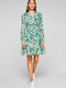 Mini Kleid mit Rüschen Grün