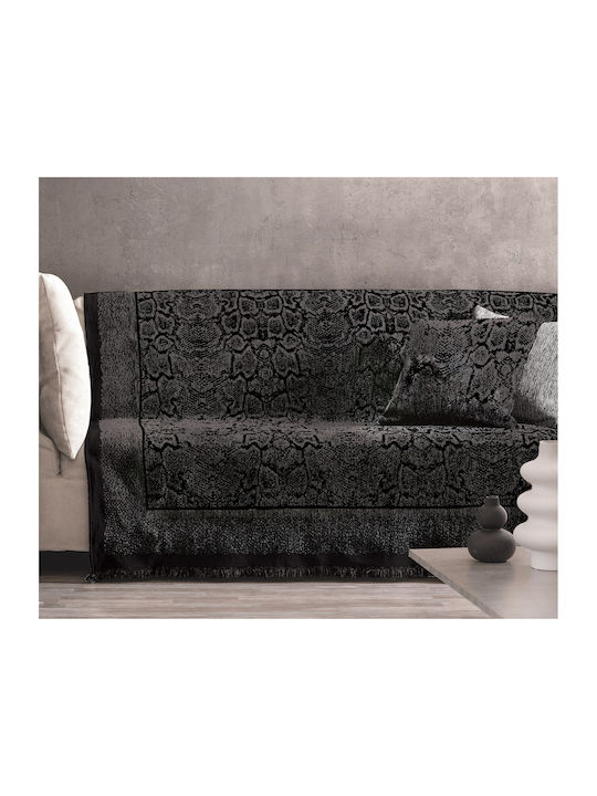 Makis Tselios Home Cobra Ριχτάρι Τριθέσιου Καναπέ Chenille 180x300εκ. 2 Grey 20533