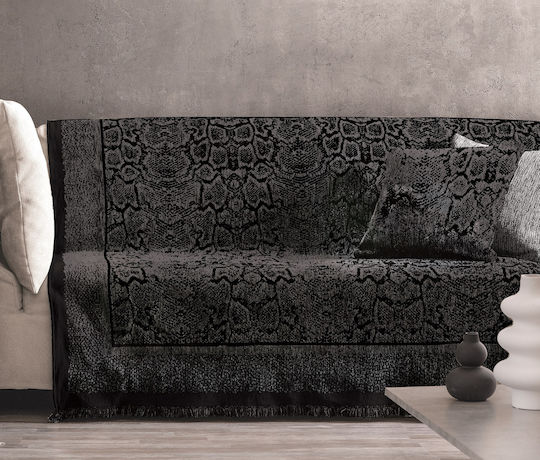 Makis Tselios Home Cobra Ριχτάρι Τριθέσιου Καναπέ Chenille 180x300εκ. 2 Grey 20533