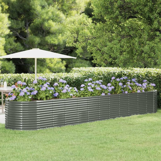 vidaXL Metallischer Grauer Blumenkasten 507x100x68cm