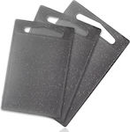 Rectangular Plastic Chopping Board Set Gray 3pcs