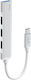 Havit HB41 USB Хъб с 4 USB 3.0 Порта и USB-C Интерфейс Сребрист