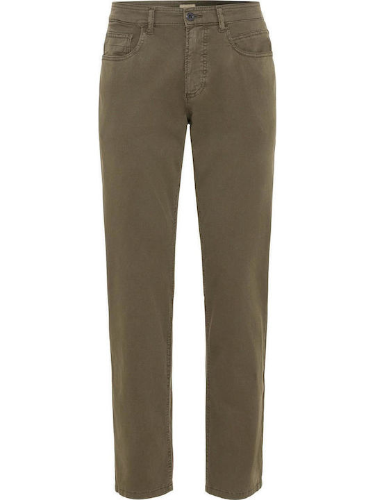 Trousers Elastic in Regular Fit Khaki