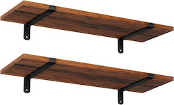 Wall Chipboard Shelf Chestnut 2pcs 60x20x15cm