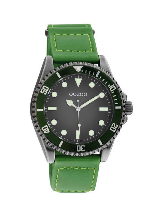 Oozoo Timepieces Ρολόι Μπαταρίας με Δερμάτινο Λουράκι σε Πράσινο χρώμα