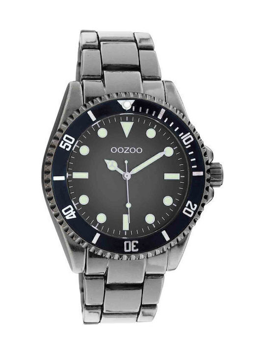 Oozoo Herrenuhren 42mm Batterie mit Grau Rostfr...