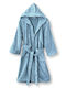 Casa Colori Bademantel mit Kapuze Light Blue