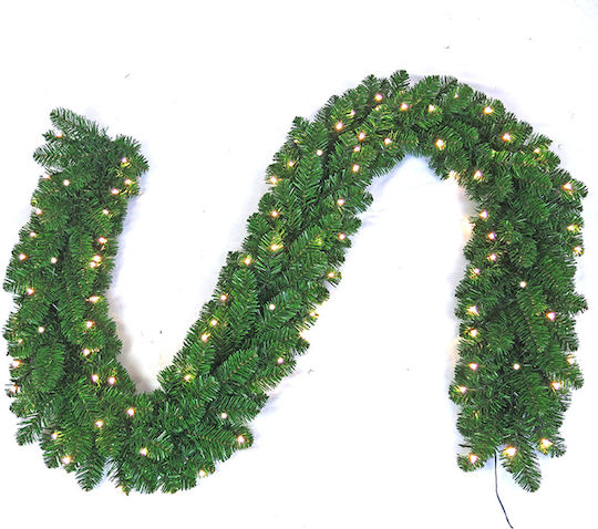 Zaros Garland Lighted Christmas Garland Green 270x35cm 3pcs