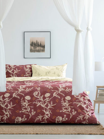 Kocoon Grunge Σετ Σεντόνια Μονά 160x270εκ. Rose / Bordeaux (3τμχ)