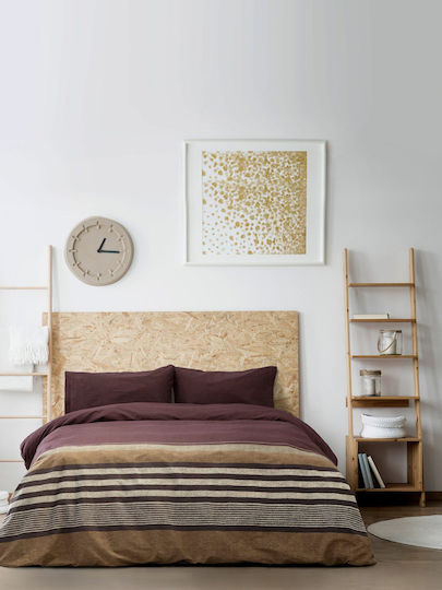 Kocoon Bettwäsche-Set Einzel 160x270cm. Komo Bordeaux 3Stück