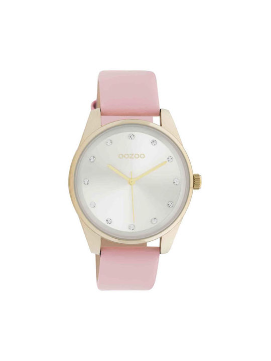 Oozoo Timepieces Ρολόι με Ροζ Δερμάτινο Λουράκι