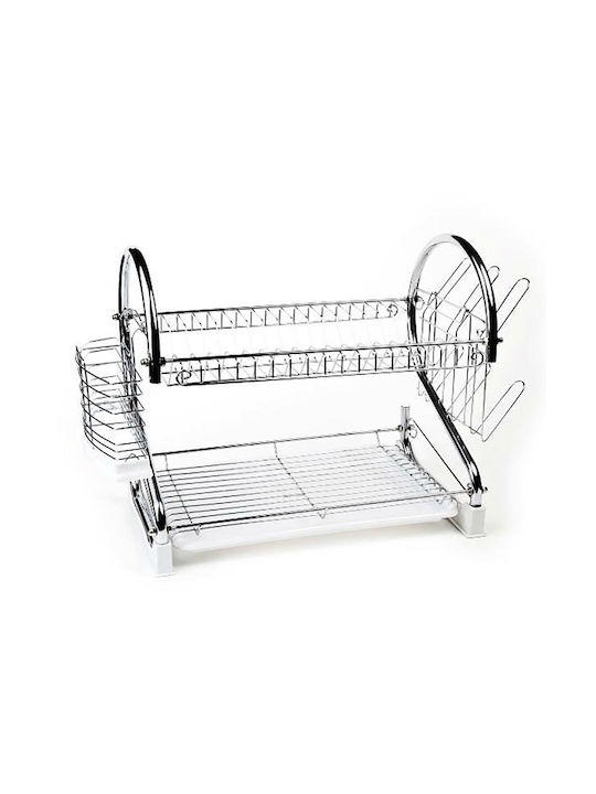 Homestyle Dish Drainer Double Tier Metallic in Transparent Color