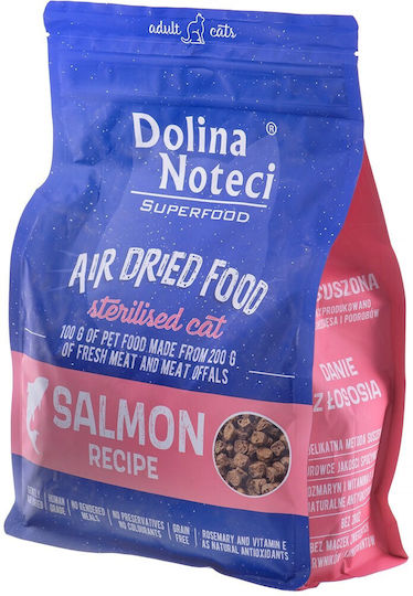Dolina Noteci Air Dried Food Dry Food for Adult Sterilized Cats with Salmon 1kg