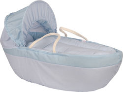 Mother Baby Wooden Moses Basket with Canopy Light Blue