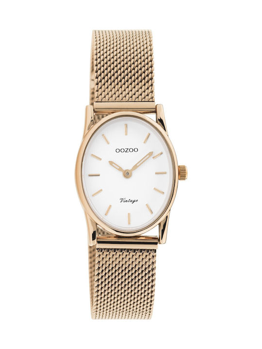 Oozoo Vintage Women's Watch with Pink Gold Metal Bracelet
