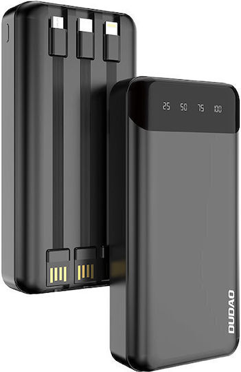 Dudao K6PRO+ Power Bank 20000mAh with 2 USB-A Ports and USB-C Port Black