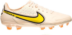 Nike Tiempo Legend 9 Elite Low Football Shoes FG with Cleats Guava Ice / Sunset Glow / Yellow Strike