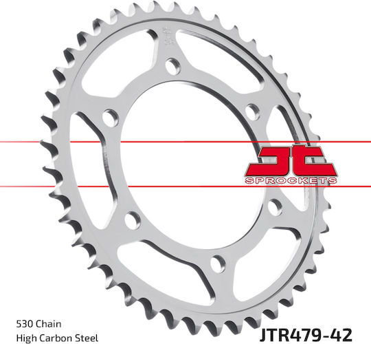 JT Sprockets Γρανάζι Πίσω 42 Δοντιών για Yamaha FZ6 Fazer
