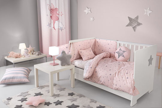 Guy Laroche Orin Set Baby Bettlaken Für Krippe Baumwolle Rosa 115x170cm 3Stück