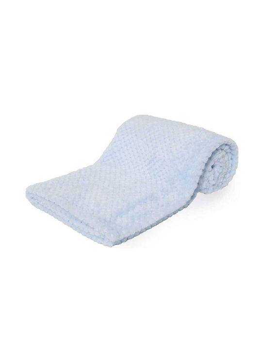 Soft Touch Κουβέρτα Αγκαλιάς & Λίκνου Fleece Γαλάζια 75x100εκ.