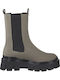 Leder Damen Chelsea Stiefeletten Taupe