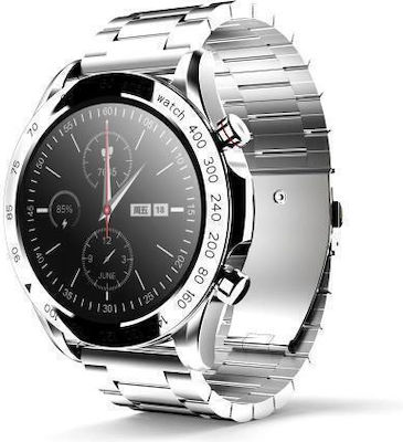 HiFuture FutureGo Pro Stainless Steel 46mm Αδιάβροχο Smartwatch με Παλμογράφο (Ασημί)