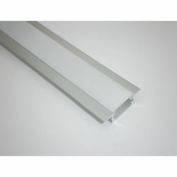 Polyfot Extern Aluminiumprofil für LED-Streifen mit Opal Abdeckung 200x2.7x0.8cm