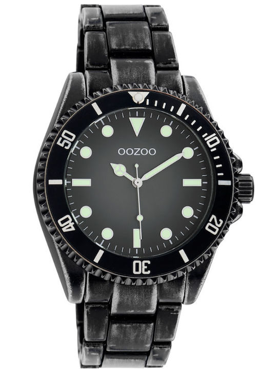 Oozoo Herrenuhren 42mm Batterie mit Schwarz Rostfreien Stahl Armband