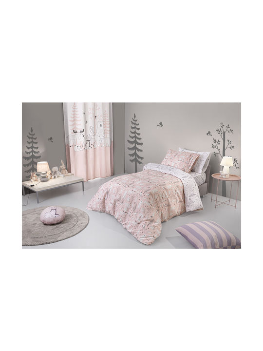 Guy Laroche Forest Pudra Set Kids Duvet Cover Single with Pillowcase Cotton Pink 165x225cm