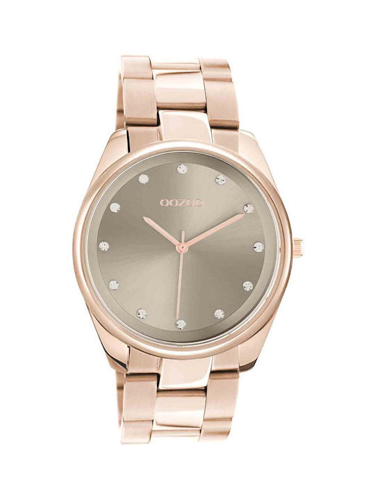 Oozoo Timepieces Ρολόι με Ροζ Χρυσό Μεταλλικό Μπρασελέ