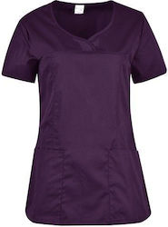 bwell Ines Women's Burgundy Medical Blouse Cott...