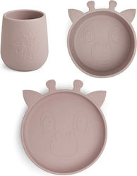 Nuuroo Feeding Set Giraf made of Silicone Pink ...