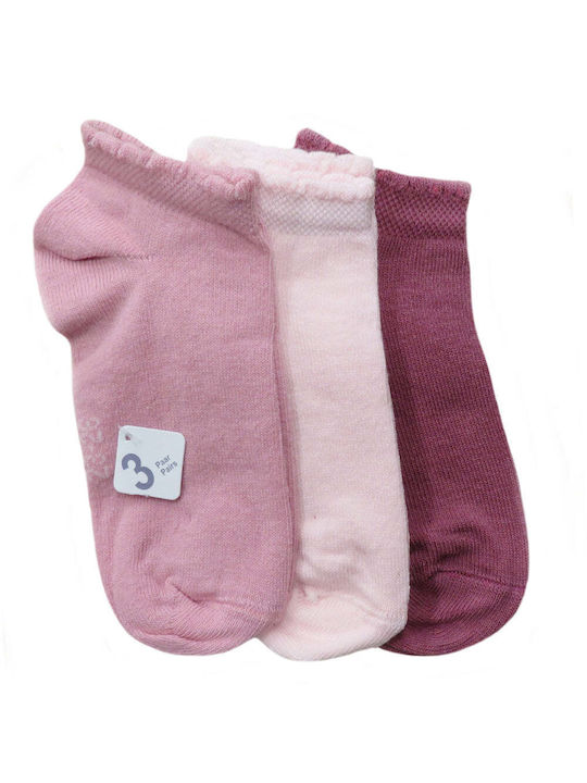 Ewers Girls 3 Pack Ankle Socks Purple