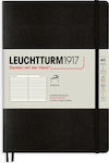 Leuchtturm1917 Ruled Caiet 123 Foi A5 Cu dungi cu Elastic Negru