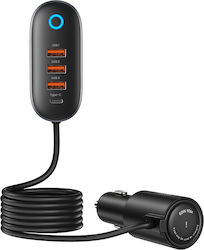 Usams Car Charger Black with Ports: 3xUSB