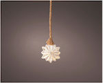 BigBuy Plastic Illuminated Christmas Decorative Pendant Star 19x25cm White