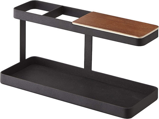 Wooden Desk Organizer Tower BK in Black Color 1pcs 24.5x9.7x11.3cm