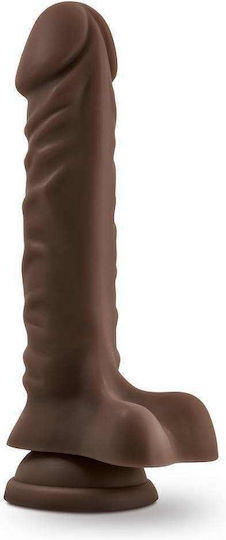 Dr. Skin Plus Posable Glass Dildo with Balls and Suction Cup Chocolate 23cm