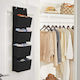 Songmics Fabric Hanging Storage Case for Underwear in Black Color 33.5x12x100cm 1pcs