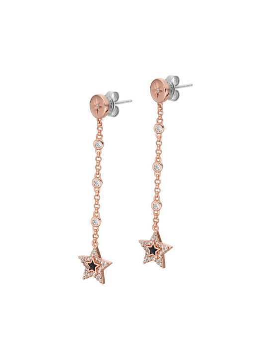 Emporio Armani Earrings Dangling made of Steel Gold Plated with Stones