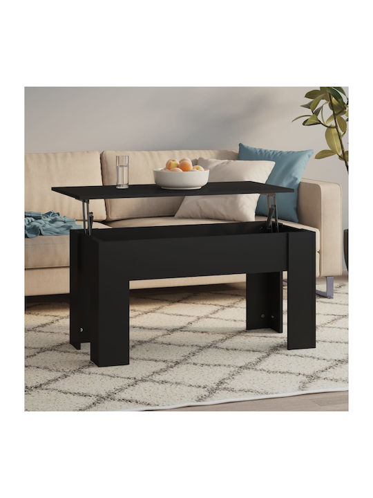 vidaXL Kaffeetisch Mit Funktionalem Design Zentral Aus Holz Mit Hebemechanismus Schwarz M101xP49xY52cm