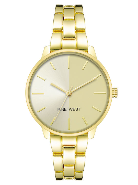 Nine West Damen Uhr mit Gold Metallarmband