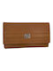 Large Leather Women's Wallet Classic Tabac Brown