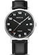 Bering Time Titanium Ανδρικό Ρολόι 40mm Μπαταρίας με Μαύρο Δερμάτινο Λουράκι
