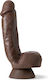 Dr. Skin Plus Thick Poseable Squeezable Realistic Dildo with Scrotum & Suction Cup Chocolate 20cm